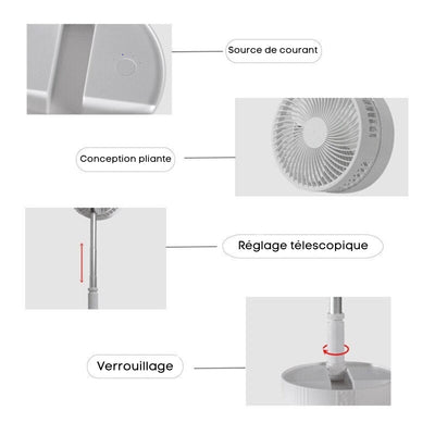 FoldAir - Cordless Retractable Portable Fan